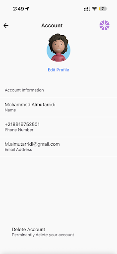 Step 2 - Delete Account